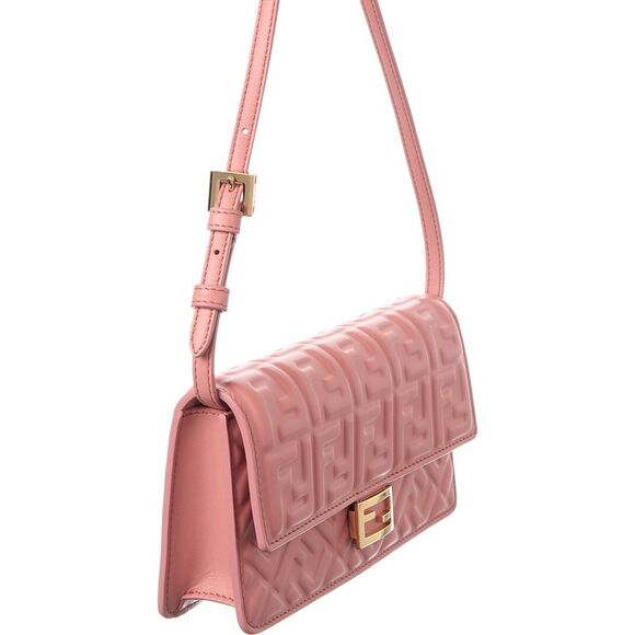 Fendi Baguette Ff Leather Wallet On Chain, Pink - Picture 3 of 4